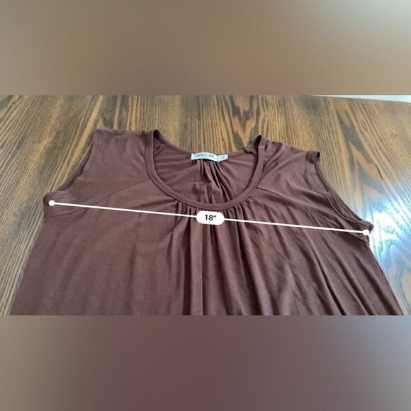 Lock & Love brown‎ Short sleeve Top XL rayon made in USA EUC - Picture 8 of 12